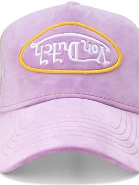 Von Dutch Lavender and Purple Velvet Trucker Hat